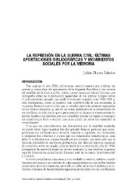 La represión en la Guerra Civil: últimas aportaciones bibliográficas y movimientos sociales por la memoria / Julián Chaves Palacios | Biblioteca Virtual Miguel de Cervantes