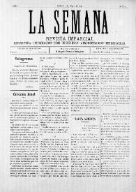 La Semana : Revista Imparcial. Literatura-Información-Ecos de Sociedad-Administración-Espectáculos. Núm. 9, 7 de marzo de 1897 | Biblioteca Virtual Miguel de Cervantes