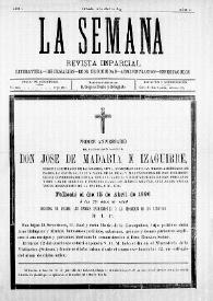 La Semana : Revista Imparcial. Literatura-Información-Ecos de Sociedad-Administración-Espectáculos. Núm. 11, 11 de abril de 1897 | Biblioteca Virtual Miguel de Cervantes