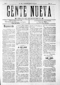 Gente Nueva : Semanario independiente (Elche). Año I, núm. 15, 27 de septiembre de 1903 | Biblioteca Virtual Miguel de Cervantes