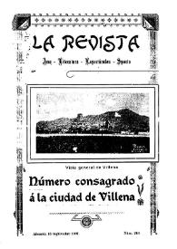 La Revista : número consagrado a la ciudad de Villena. Núm. 249, 15 de septiembre de 1907 | Biblioteca Virtual Miguel de Cervantes