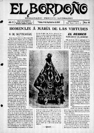 El Bordoño : Semanario Festivo-Literario. Núm. 65, 8 de septiembre de 1907 | Biblioteca Virtual Miguel de Cervantes