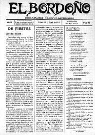 El Bordoño : Semanario Festivo-Literario. Núm. 155, 22 de junio de 1913 | Biblioteca Virtual Miguel de Cervantes