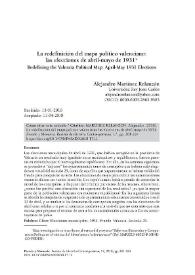 La redefinición del mapa político valenciano: las elecciones de abril-mayo de 1931 / Alejandro Martínez Relanzón | Biblioteca Virtual Miguel de Cervantes