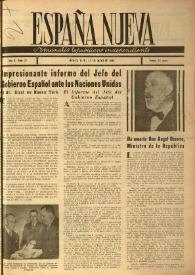 España nueva : Semanario Republicano Independiente. Año II, núm. 27, 25 de mayo de 1946 | Biblioteca Virtual Miguel de Cervantes