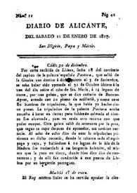 Diario de Alicante. Núm. 11, 11 de enero de 1817 | Biblioteca Virtual Miguel de Cervantes