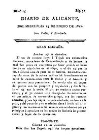 Diario de Alicante. Núm. 15, 15 de enero de 1817 | Biblioteca Virtual Miguel de Cervantes