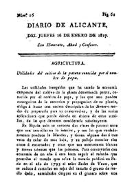 Diario de Alicante. Núm. 16, 16 de enero de 1817 | Biblioteca Virtual Miguel de Cervantes