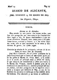 Diario de Alicante. Núm. 19, 19 de enero de 1817 | Biblioteca Virtual Miguel de Cervantes