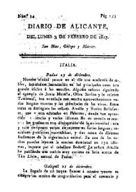 Diario de Alicante. Núm. 34, 3 de enero de 1817 | Biblioteca Virtual Miguel de Cervantes