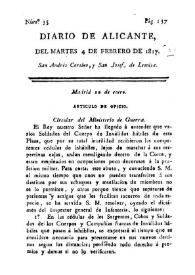 Diario de Alicante. Núm. 35, 4 de febrero de 1817 | Biblioteca Virtual Miguel de Cervantes