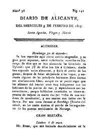 Diario de Alicante. Núm. 36, 5 de febrero de 1817 | Biblioteca Virtual Miguel de Cervantes