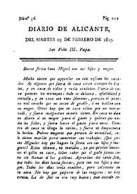 Diario de Alicante. Núm. 56, 25 de febrero de 1817 | Biblioteca Virtual Miguel de Cervantes