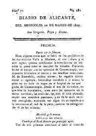 Diario de Alicante. Núm. 71, 12 de marzo de 1817 | Biblioteca Virtual Miguel de Cervantes