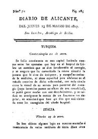 Diario de Alicante. Núm. 72, 13 de marzo de 1817 | Biblioteca Virtual Miguel de Cervantes