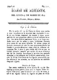 Diario de Alicante. Núm. 76, 17 de marzo de 1817 | Biblioteca Virtual Miguel de Cervantes