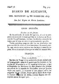 Diario de Alicante. Núm. 78, 19 de marzo de 1817 | Biblioteca Virtual Miguel de Cervantes