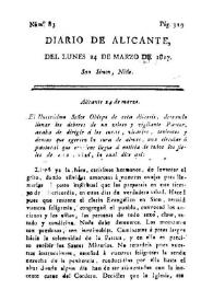 Diario de Alicante. Núm. 83, 24 de marzo de 1817 | Biblioteca Virtual Miguel de Cervantes