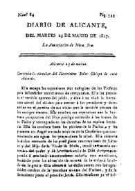 Diario de Alicante. Núm. 84, 25 de marzo de 1817 | Biblioteca Virtual Miguel de Cervantes