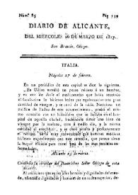 Diario de Alicante. Núm. 85, 26 de marzo de 1817 | Biblioteca Virtual Miguel de Cervantes