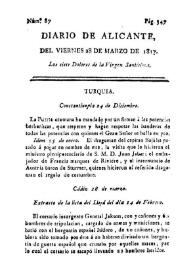 Diario de Alicante. Núm. 87, 28 de marzo de 1817 | Biblioteca Virtual Miguel de Cervantes