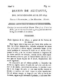 Diario de Alicante. Núm. 6, 6 de abril de 1817 | Biblioteca Virtual Miguel de Cervantes