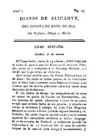 Diario de Alicante. Núm. 7, 7 de abril de 1817 | Biblioteca Virtual Miguel de Cervantes