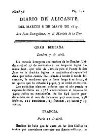 Diario de Alicante. Núm. 36, 6 de mayo de 1817 | Biblioteca Virtual Miguel de Cervantes