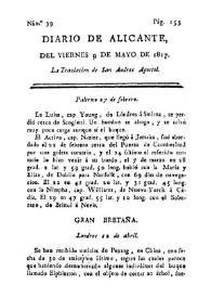 Diario de Alicante. Núm. 39, 9 de mayo de 1817 | Biblioteca Virtual Miguel de Cervantes