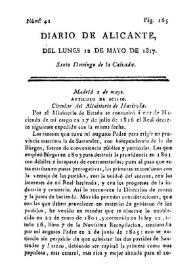 Diario de Alicante. Núm. 42, 12 de mayo de 1817 | Biblioteca Virtual Miguel de Cervantes