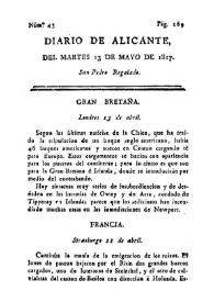 Diario de Alicante. Núm. 43, 13 de mayo de 1817 | Biblioteca Virtual Miguel de Cervantes