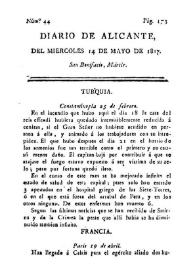 Diario de Alicante. Núm. 44, 14 de mayo de 1817 | Biblioteca Virtual Miguel de Cervantes