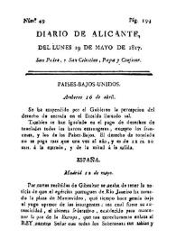 Diario de Alicante. Núm. 49, 19 de mayo de 1817 | Biblioteca Virtual Miguel de Cervantes