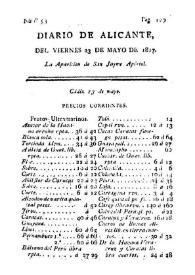 Diario de Alicante. Núm. 53, 23 de mayo de 1817 | Biblioteca Virtual Miguel de Cervantes