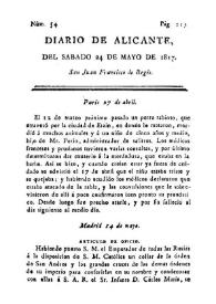 Diario de Alicante. Núm. 54, 24 de mayo de 1817 | Biblioteca Virtual Miguel de Cervantes