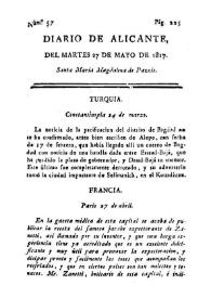 Diario de Alicante. Núm. 57, 27 de mayo de 1817 | Biblioteca Virtual Miguel de Cervantes