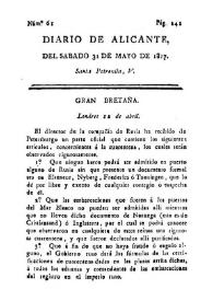 Diario de Alicante. Núm. 61, 31 de mayo de 1817 | Biblioteca Virtual Miguel de Cervantes