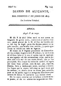 Diario de Alicante. Núm. 62, 1.º de junio de 1817 | Biblioteca Virtual Miguel de Cervantes