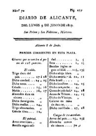 Diario de Alicante. Núm. 70, 9 de junio de 1817 | Biblioteca Virtual Miguel de Cervantes