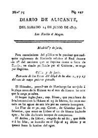 Diario de Alicante. Núm. 75, 14 de junio de 1817 | Biblioteca Virtual Miguel de Cervantes