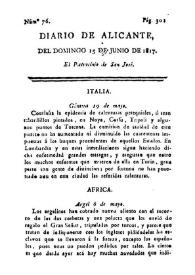 Diario de Alicante. Núm. 76, 15 de junio de 1817 | Biblioteca Virtual Miguel de Cervantes