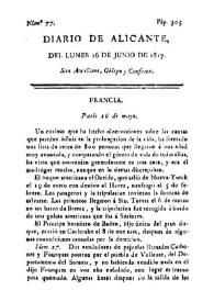 Diario de Alicante. Núm. 77, 16 de junio de 1817 | Biblioteca Virtual Miguel de Cervantes