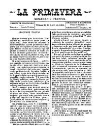 La primavera : Semanario Festivo. Núm. 3, 23 de abril de 1885 | Biblioteca Virtual Miguel de Cervantes