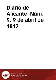 Diario de Alicante. Núm. 9, 9 de abril de 1817 | Biblioteca Virtual Miguel de Cervantes