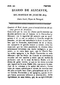 Diario de Alicante. Núm. 99, 8 de julio de 1817 | Biblioteca Virtual Miguel de Cervantes