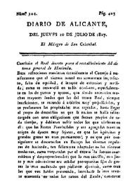 Diario de Alicante. Núm. 101, 10 de julio de 1817 | Biblioteca Virtual Miguel de Cervantes