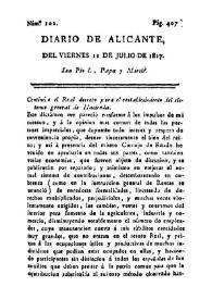 Diario de Alicante. Núm. 102, 11 de julio de 1817 | Biblioteca Virtual Miguel de Cervantes