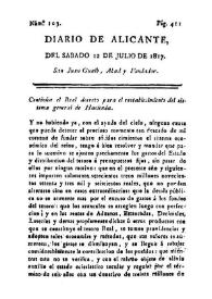 Diario de Alicante. Núm. 103, 12 de julio de 1817 | Biblioteca Virtual Miguel de Cervantes