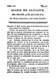 Diario de Alicante. Núm. 106, 15 de julio de 1817 | Biblioteca Virtual Miguel de Cervantes