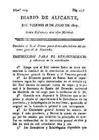 Diario de Alicante. Núm. 109, 18 de julio de 1817 | Biblioteca Virtual Miguel de Cervantes